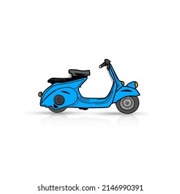  Illustration vector graphic of vespa blue vintage