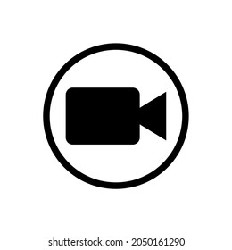 Illustration, Vektorgrafik von Videokamera. Schwarz-Weiß-Bild. Ideal für Kamerasymbole, Videos, etc. Einfache flache Bilder.