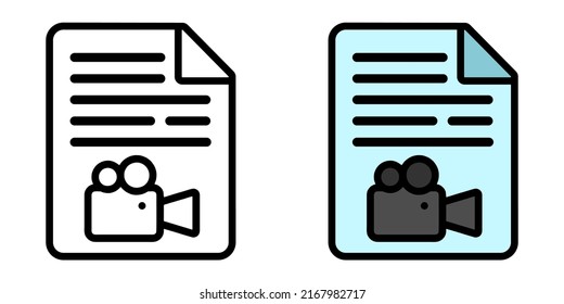 Illustration Vector Graphic of video file, archive camera, paper document icon