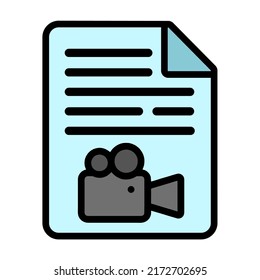Illustration Vector Graphic of video file, archive camera, paper document icon