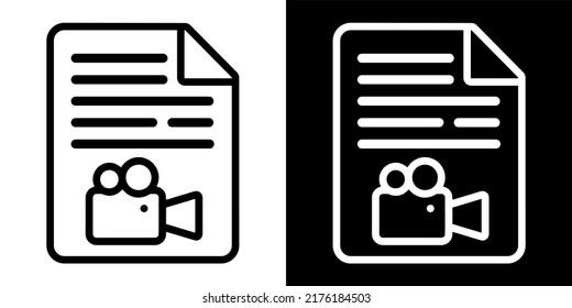 Illustration Vector Graphic of video file, archive camera, paper document icon