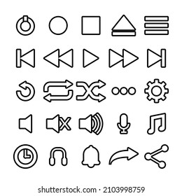 illustration vector graphic of Video Music Media Player Icons Set, Created For Mobile, Web, Print Products, Application. Perfect for web design.