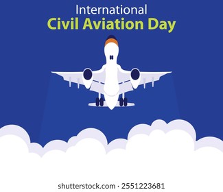 illustration vector graphic of view of the airplane seen from below, perfect for international day, international civil aviation day, celebrate, greeting card, etc.