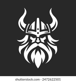 Ilustración Vector gráfico del logotipo de la cabeza vikinga