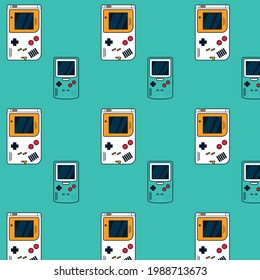 Illustration vector graphic of vintage console game pattern, suitable for background, mockup, print, decoration, etc. 