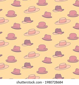 Illustration vector graphic of vintage hat pattern, suitable for decoration, print, banner, etc.