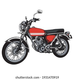 illustration vector graphic of vintage motocycle