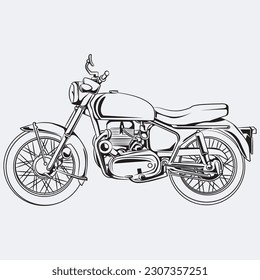 illustration vector graphic of vintage motor cycle perfect for design wallpaper banner