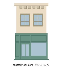 illustration vector graphic of vintage urban house two floor