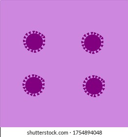 ilustración vectorial gráfico del diseño de virus corona covid-19 con fondo púrpura