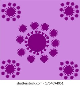 illustration vector graphic of virus corona covid-19 design with purple background