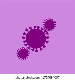 Vektorgrafik von Virus Corona covid-19 Design mit violettem Hintergrund