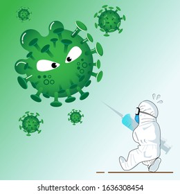 illustration vector graphic of virus fighter, perfect for background, concept, design etc