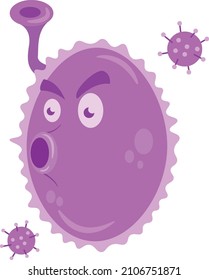 Illustration Vektorgrafik des Virus. Gut für Illustrationen, gesellige Illustrationen, Spielobjekte usw.