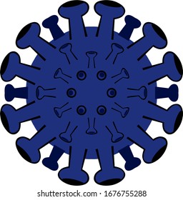 Illustration Vektorillustration Grafik des Corona-Virus. Icon-Corona-Virus mit blauer Farbe