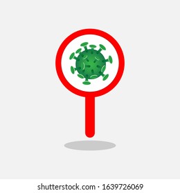 illustration vector graphic of virus marker, perfect for mark on map, logo, symbol, etc