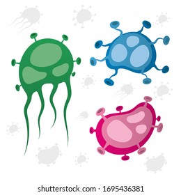 Illustration Vector Graphic of Virus Set, Good for Social Media and All Design
