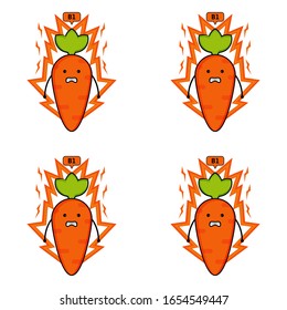 Illustration vector graphic of vitamin B1 in carrots with a cute cartoon. good for t-shirt design,health product,etc.