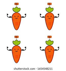 Illustration vector graphic of vitamin Ca in carrots with a cute cartoon. good for t-shirt design,health product,etc.