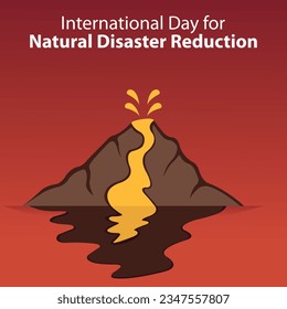 illustration vector graphic of volcano erupts with hot lava, perfect for international day, natural disaster reduction, celebrate, greeting card, etc.