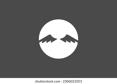 Illustration vector graphic of volcano mountain and wings. Good for logo