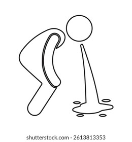 Illustration vector graphic of vomiting icon