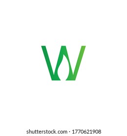 Illustration Vector Graphic of W Letter Leaf. Perfect to use for Nature Company