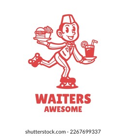 Illustration vector graphic of Waiters, good for logo design