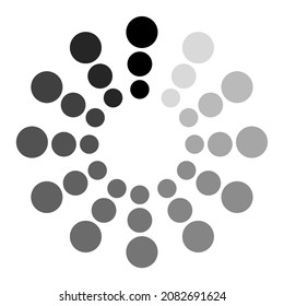 Illustration vector graphic of waiting pointer click icon. Cursor Logo. Circular shape with thick to thin color. Image of arranged round block shape. Black. Simple flat image. Transparent background
