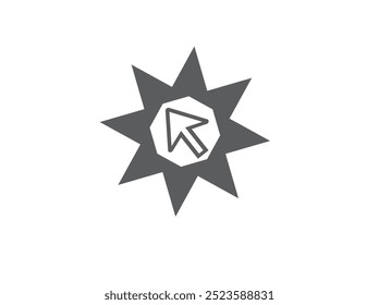 Illustration vector graphic of waiting pointer click icon Cursor Logo Draw an arrow block shape with a rounded flare tip Black Simple flat icon vector image Transparent white background.