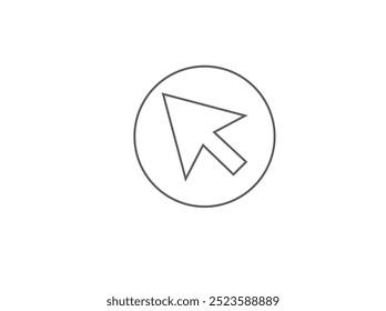 Vetor de ilustração gráfico de ponteiro de espera clique ícone Cursor Logo Desenhe uma forma de bloco de seta com uma ponta arredondada de flare Preto Simples ícone plano imagem vetorial Fundo branco transparente.
