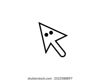 Illustration vector graphic of waiting pointer click icon Cursor Logo Draw an arrow block shape with a rounded flare tip Black Simple flat icon vector image Transparent white background.