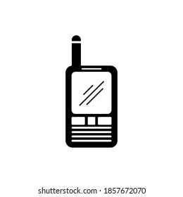 Illustration vector graphic of walkie talkie icon. Concept flat design. Perfect for icon, poster, banner, web, label, sign, symbol, card, template, application, etc.