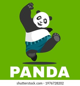 illustration vector graphic of The walking fat panda character is perfect for mascots, children's t-shirts, logos and icons svg