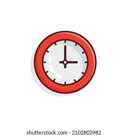 Illustration vector graphic of the wall clock. Wall clock minimalist style isolated on a white background. Illustration Suitable for illustration of clock products, etc.