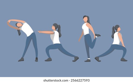 illustration vector graphic of Warm up when going to exercise to avoid injury