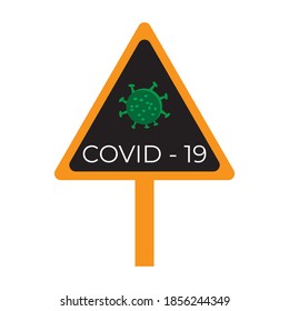 Illustration, Vektorgrafik des Warnhinweises covid-19