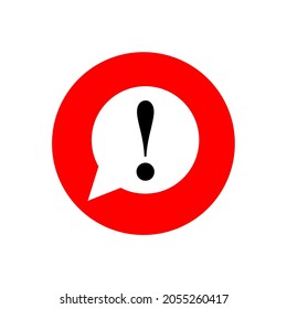 Ilustración vectorial gráfico del icono de signo de exclamación de peligro de advertencia. Imagen plana simple