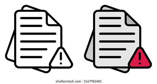 Illustration Vector Graphic of warning file, alert paper, document icon
