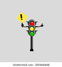 Illustration vector graphic of warning yellow light for highway drivers