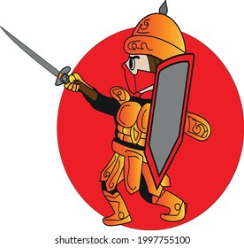 illustration vector graphic of warriors swordman survive the enemy. Ferfect for nutrition, medical product.