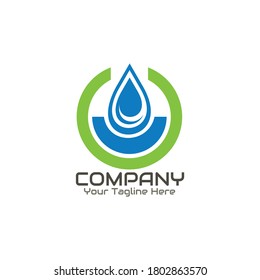 illustration vector graphic of water drop on the blue water, perfect for nature logo, energy, bio, ecology, herb, care, etc.