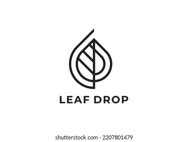 illustration vector graphic water drops and leaves