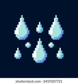 Illustration vector graphic of water element in pixel art style