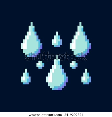 Illustration vector graphic of water element in pixel art style