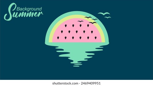 Illustration vector graphic of watermelon background. Perfect to use for summer greeting card, poster or website.