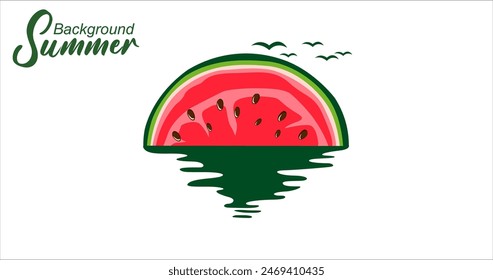 Illustration vector graphic of watermelon background. Perfect to use for summer greeting card, poster or website.