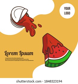 illustration vector graphic of watermelon with sauce on it