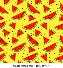 illustration vector graphic of watermelon seamless pattern