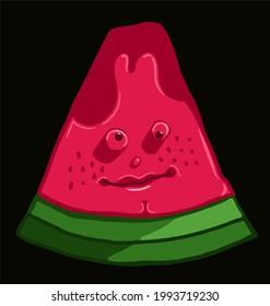 Vektorgrafik von Wassermelon zeigt sein hübsches Gesicht, gut für die Saftverpackungssymbol